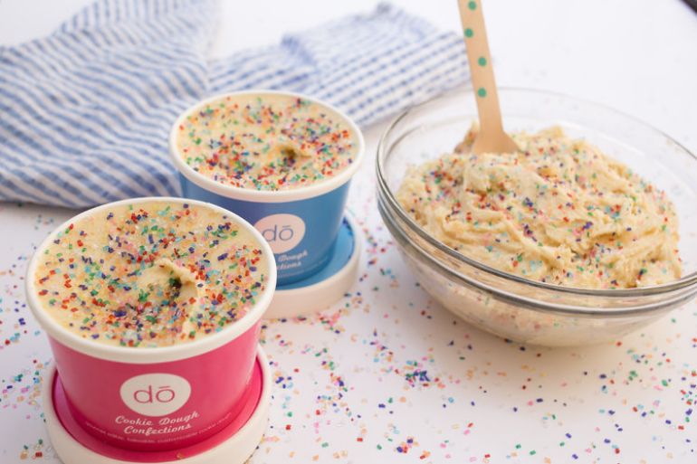 Cookie dough with sprinkles