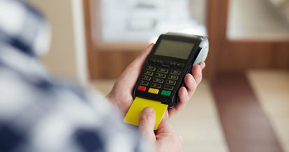 paying with card using payment terminal