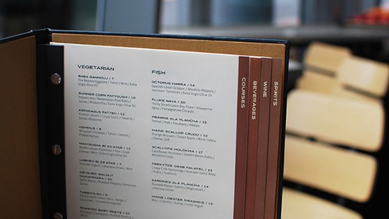 A menu with a dedicated page for each section