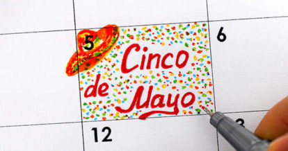Cinco de mayo decorated in marker on a calendar