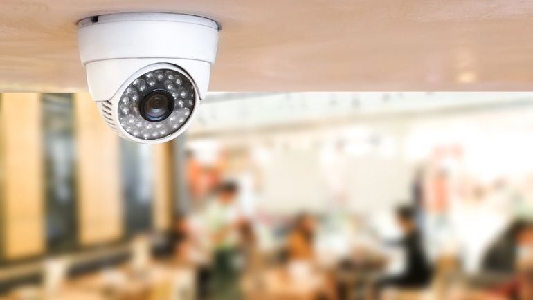 Restaurant security camera to spot theft.