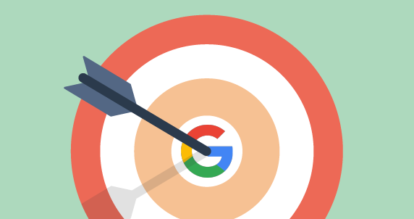 illustration of arrow at center of bullseye with google logo
