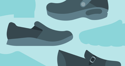 Illustration of different slip proof shoe styles
