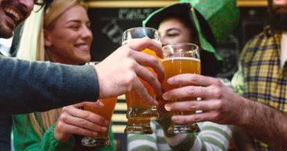 Friends celebrating st. patrick's day together