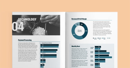 Inside spread of the Chicago State of Restaurants Report.