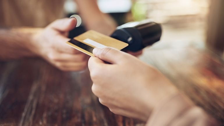 Customer paying by card