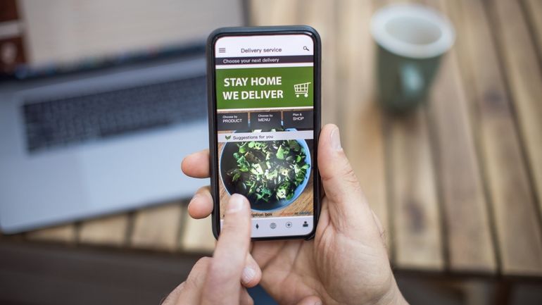 Food delivery app on a mobile phone