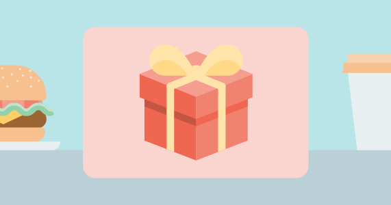 Gift card with gift box and bow