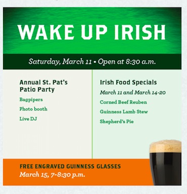 St. paddy's food drink and entertainment advertisement