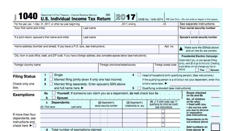 1040 income tax return form