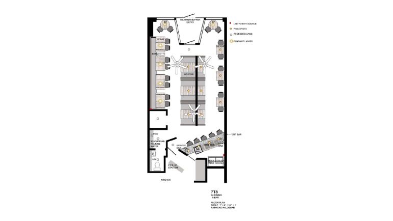 Bar floor plan design.