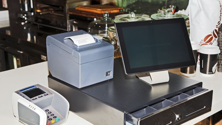 hybrid POS on cash drawer