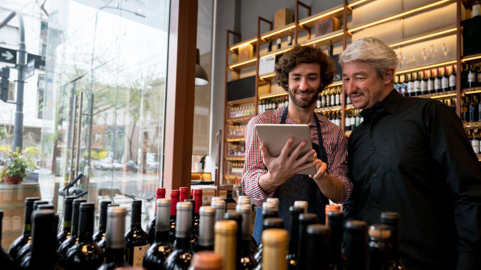 owners checking wine inventory on EPOS