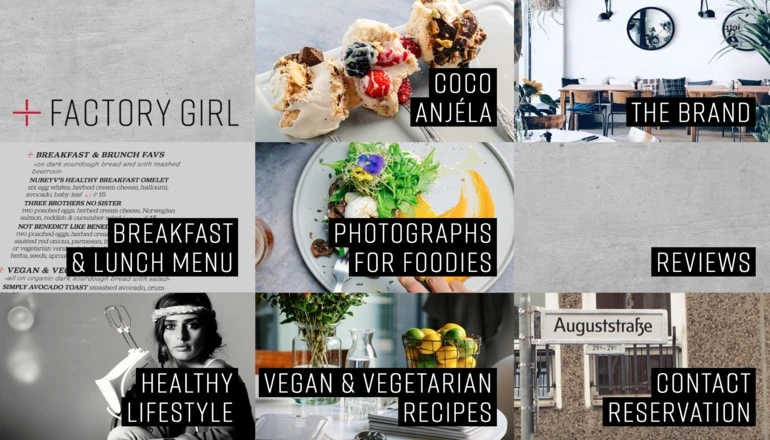 Restaurant website for Factory Girl