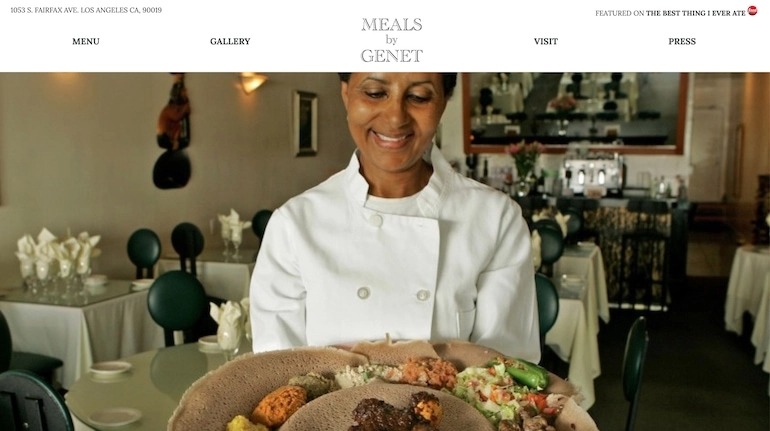 Restaurant website for Meals By Genet