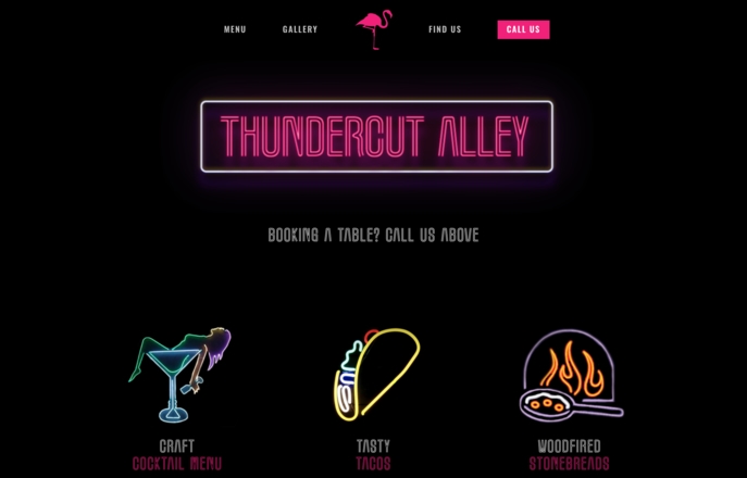 Thundercut Alley restaurant website