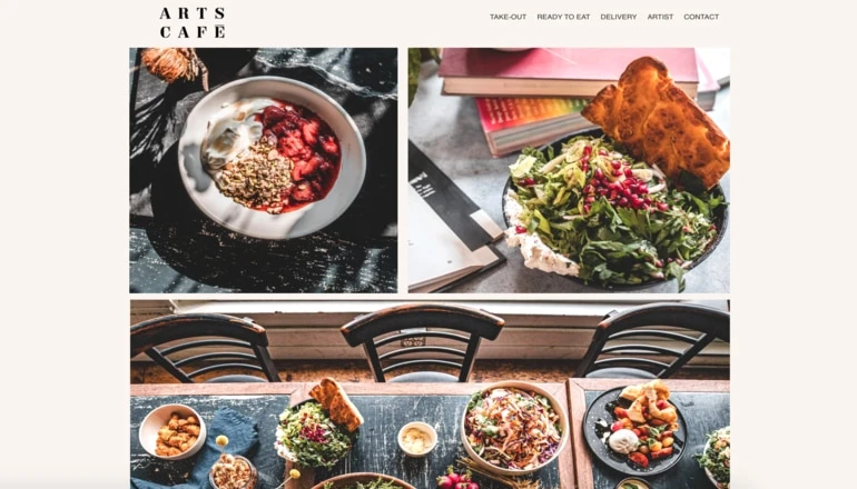 Arts Café restaurant website