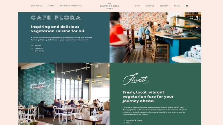Cafe Flora website