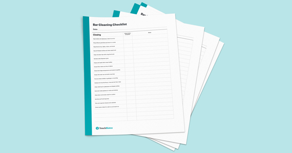 Restaurant bar cleaning checklist template for restaurants.