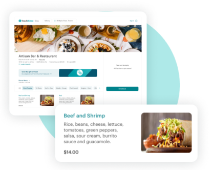 Screen captures of Online Ordering Product