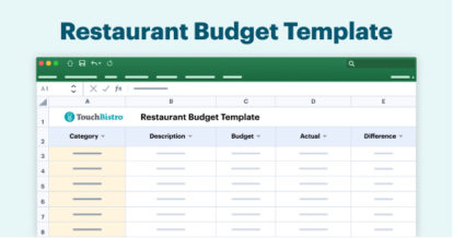 restaurant budget template.