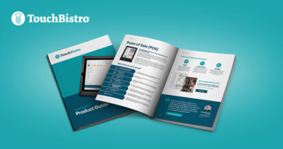 Image of the TouchBistro Product Guide open to the inside POS page.