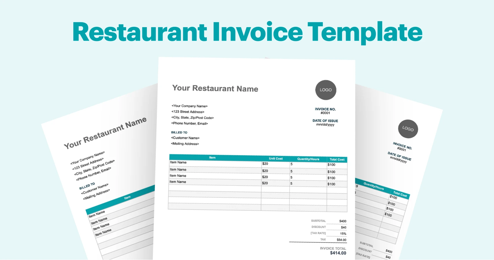 Restaurant Receipt Template